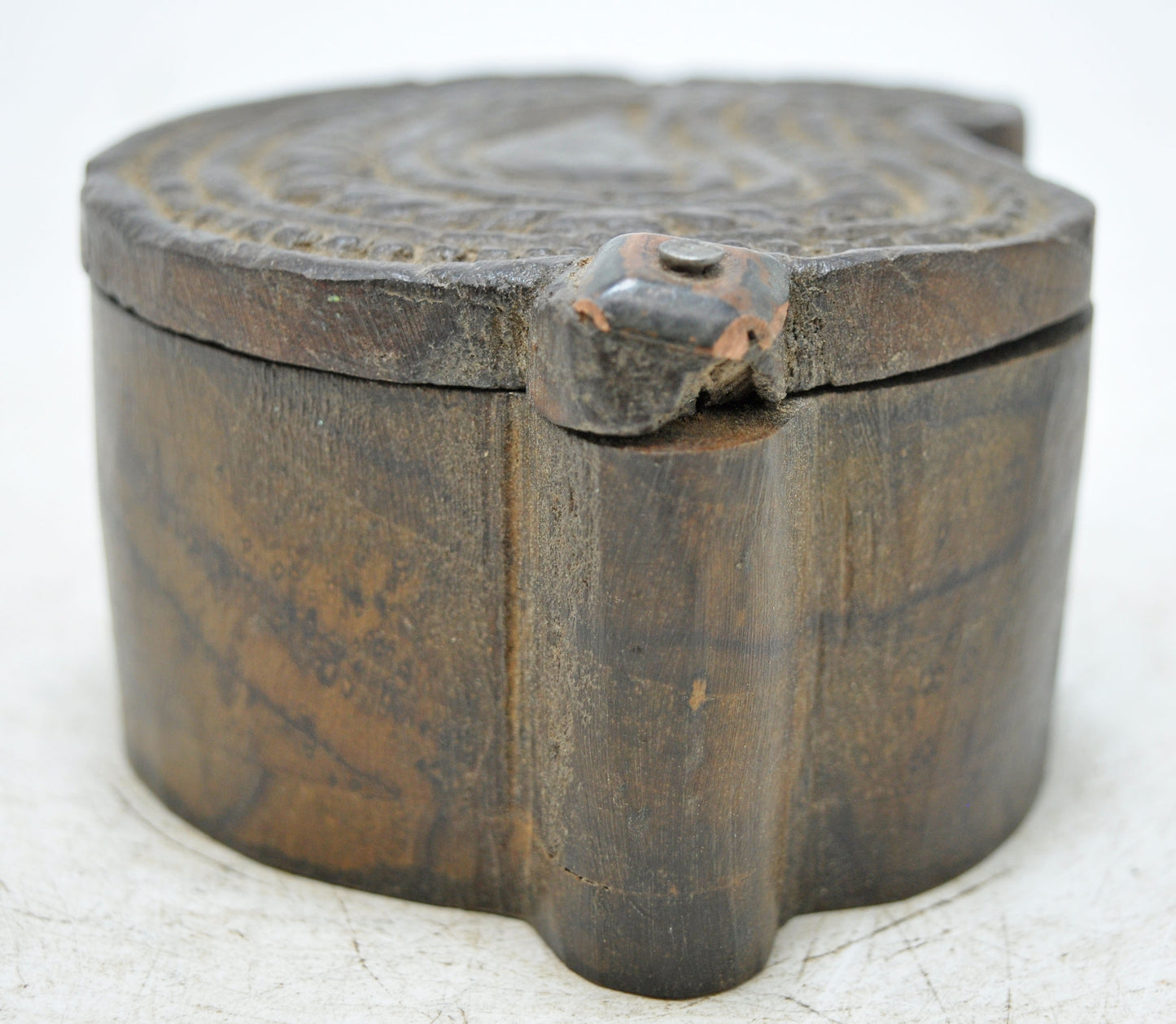 Antique Wooden Kitchenware Spice Box Original Old Hand Crafted Carved