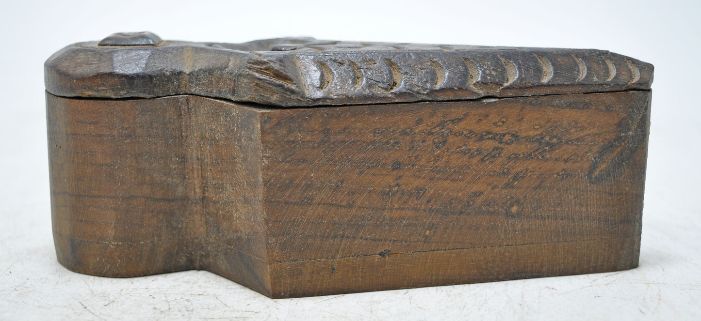 Antique Wooden Kitchenware Spice Box Original Old Hand Crafted Carved