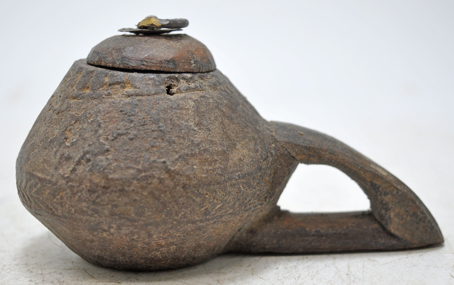 Antique Wooden Lanterns' Oil Pot Original Old Hand Carved