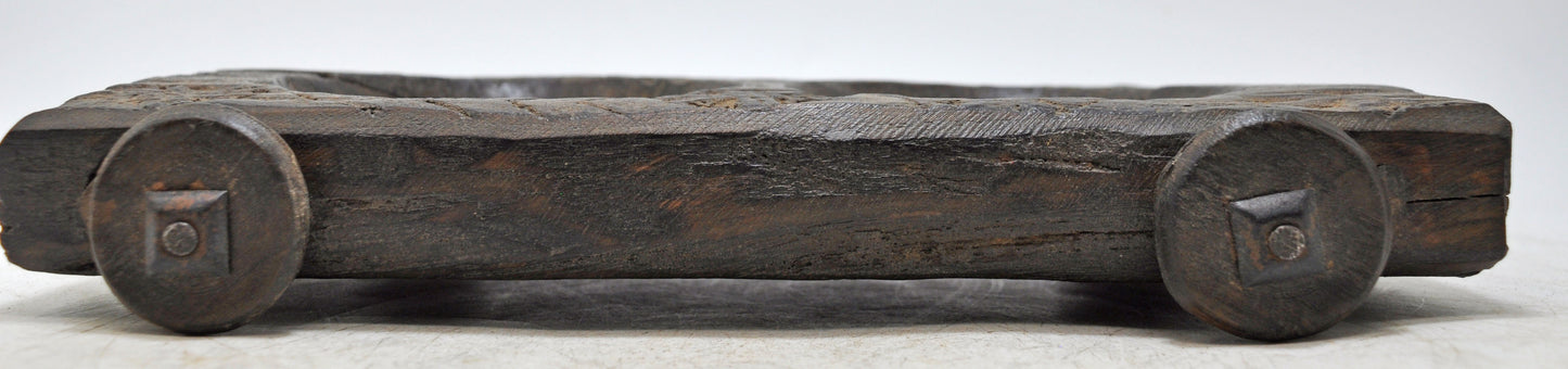Antique Wooden Kitchenware Spice Bowl Original Old Hand Carved