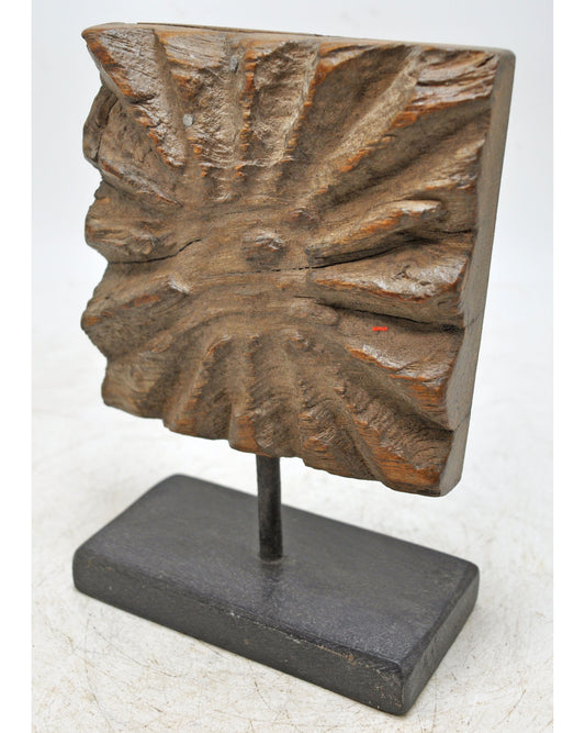 Antique Wooden Floral Carving Panel Plaque Original Old Fine Hand Carved