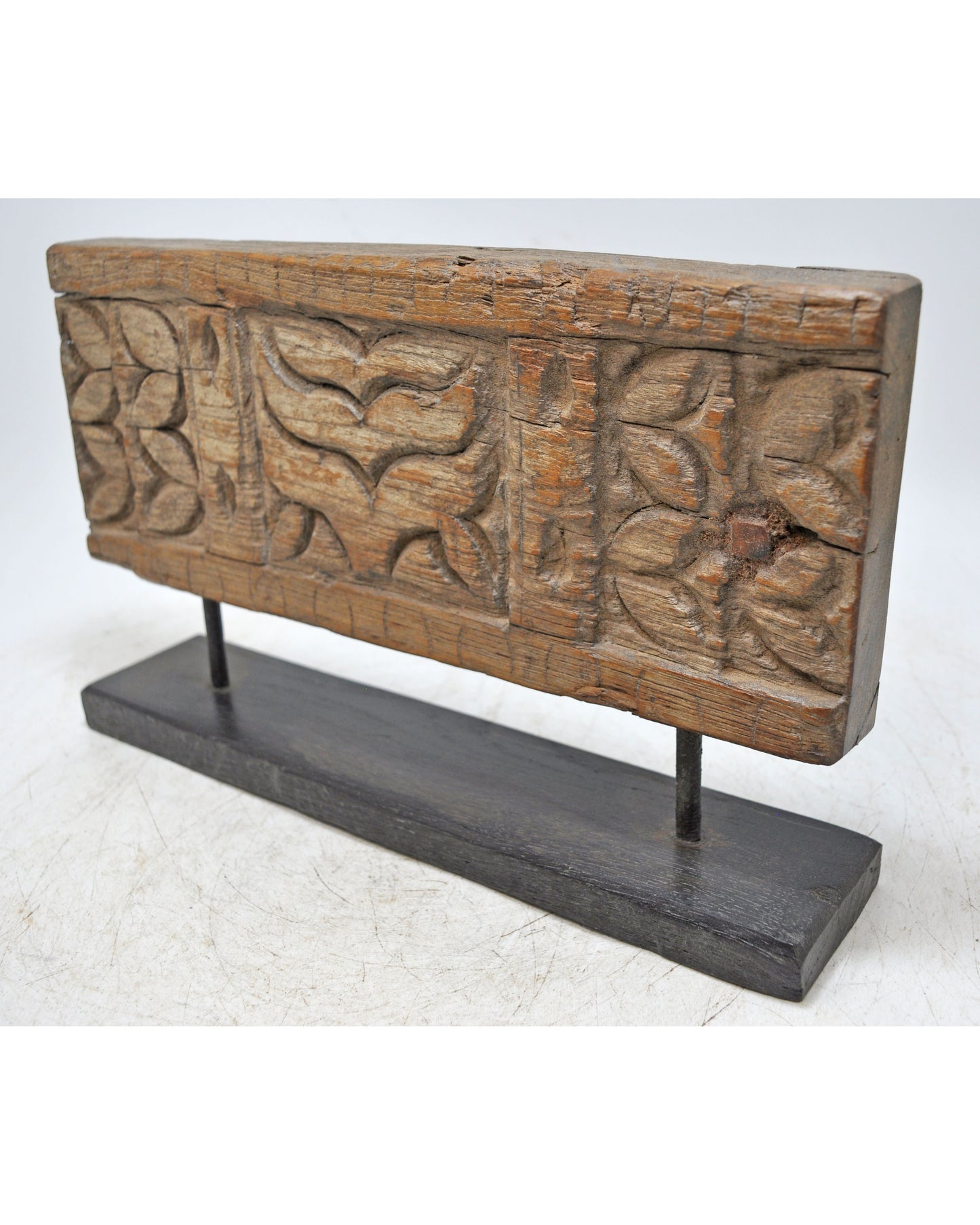 Antique Wooden Floral Carving Panel Plaque Original Old Fine Hand Carved