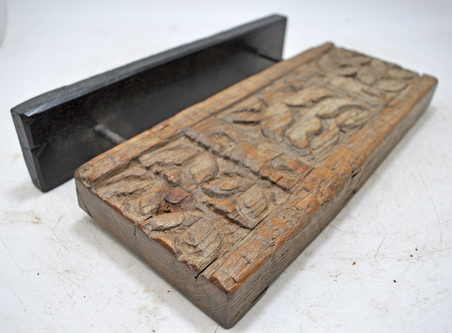 Antique Wooden Floral Carving Panel Plaque Original Old Fine Hand Carved
