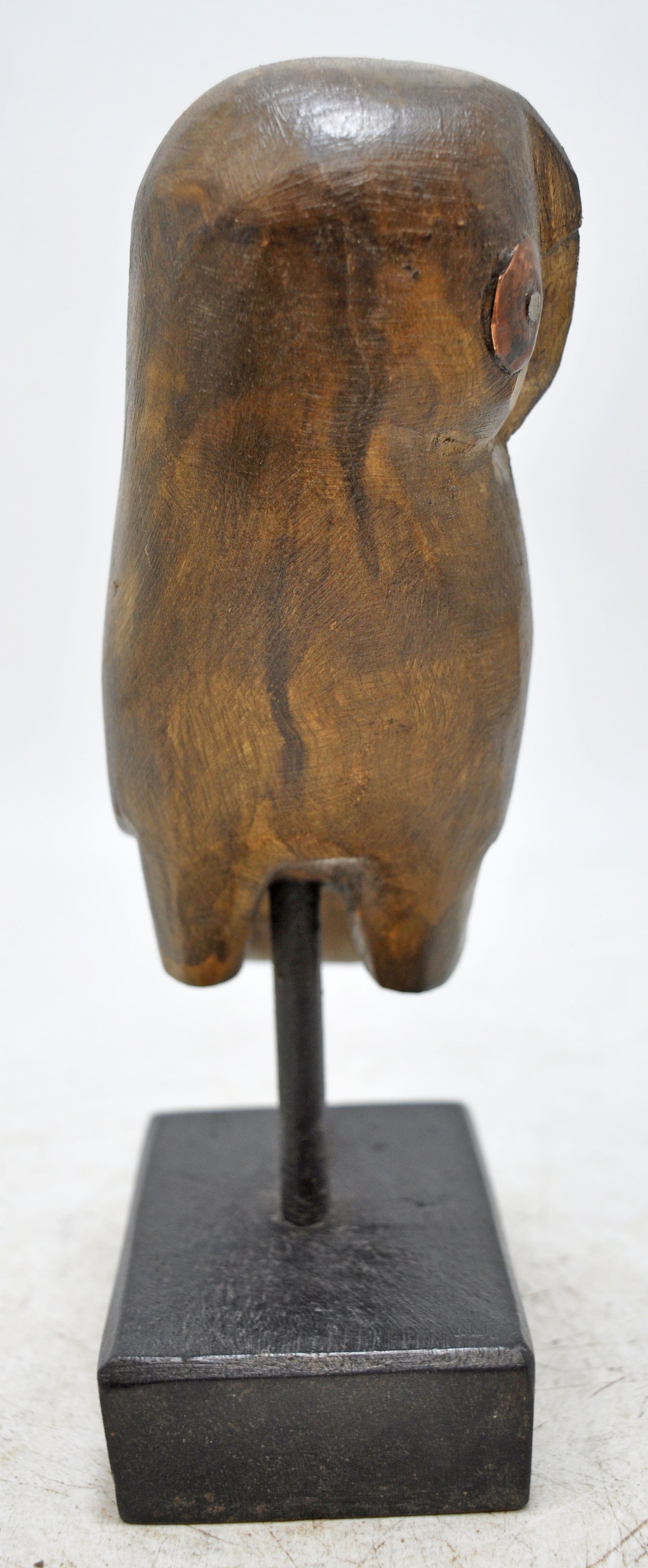 Vintage Wooden Owl Bird Figurine Original Old Hand Carved