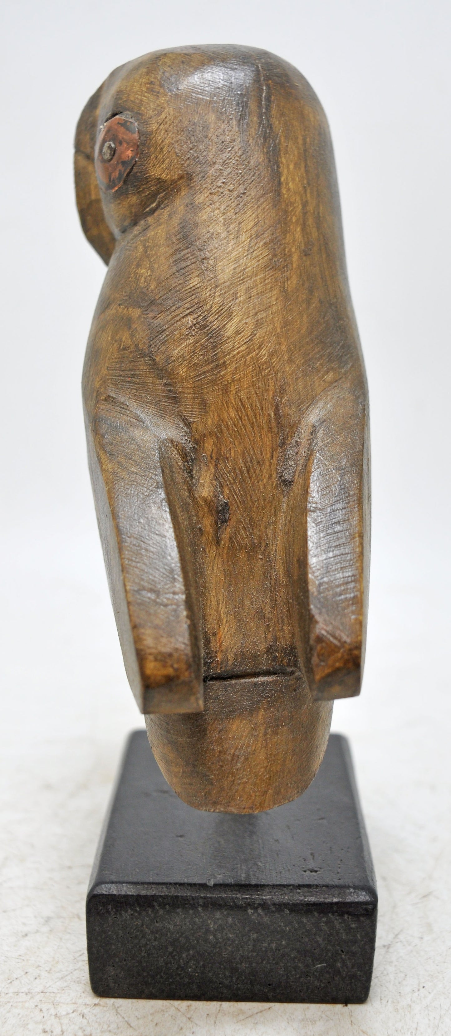 Vintage Wooden Owl Bird Figurine Original Old Hand Carved