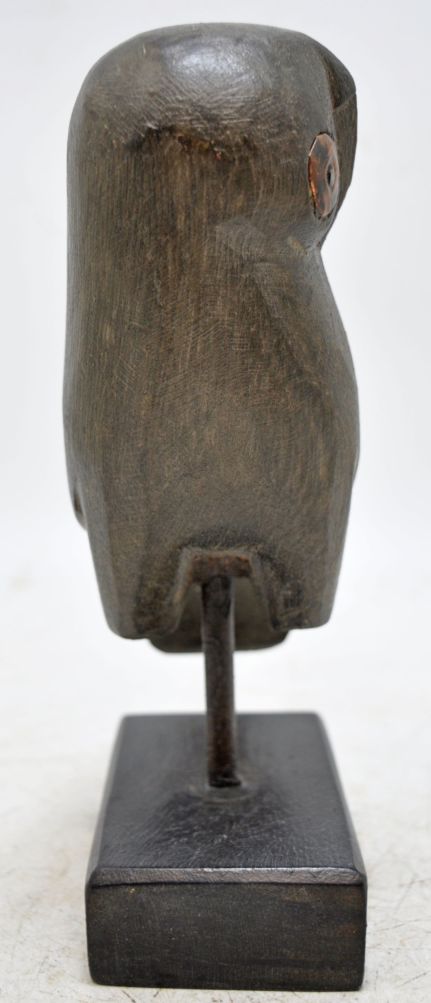 Vintage Wooden Owl Bird Figurine Original Old Hand Carved