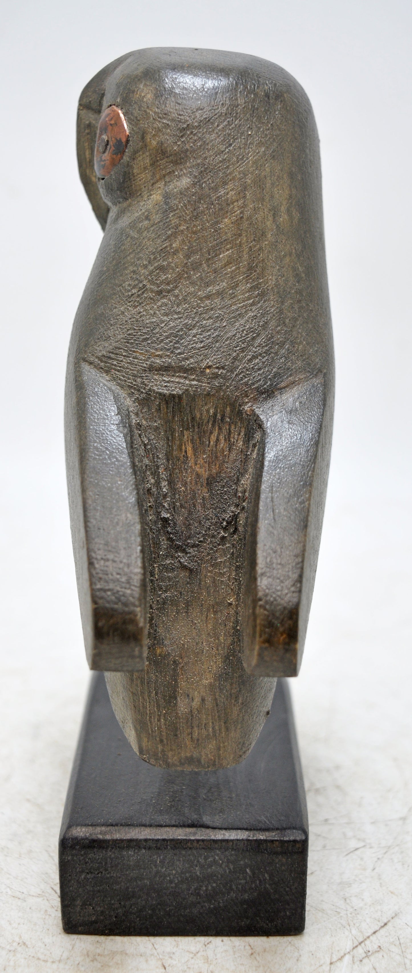 Vintage Wooden Owl Bird Figurine Original Old Hand Carved