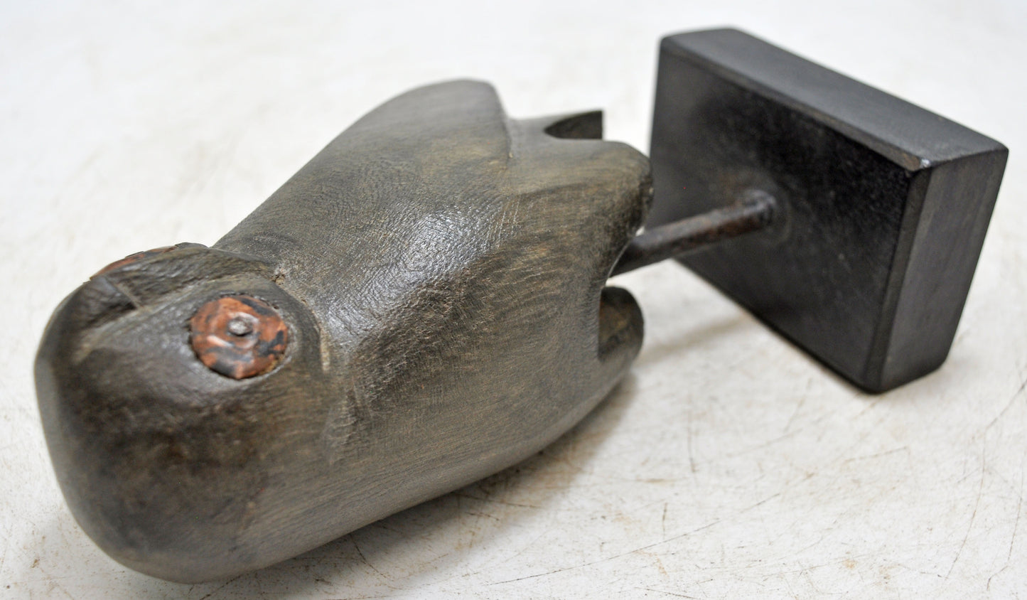 Vintage Wooden Owl Bird Figurine Original Old Hand Carved