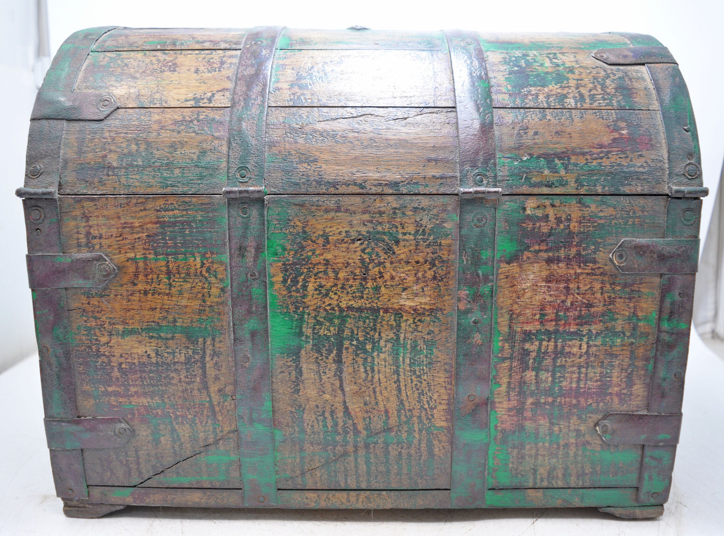 Vintage Wooden Large Storage Chest Box Original Old Hand Crafted Rustic