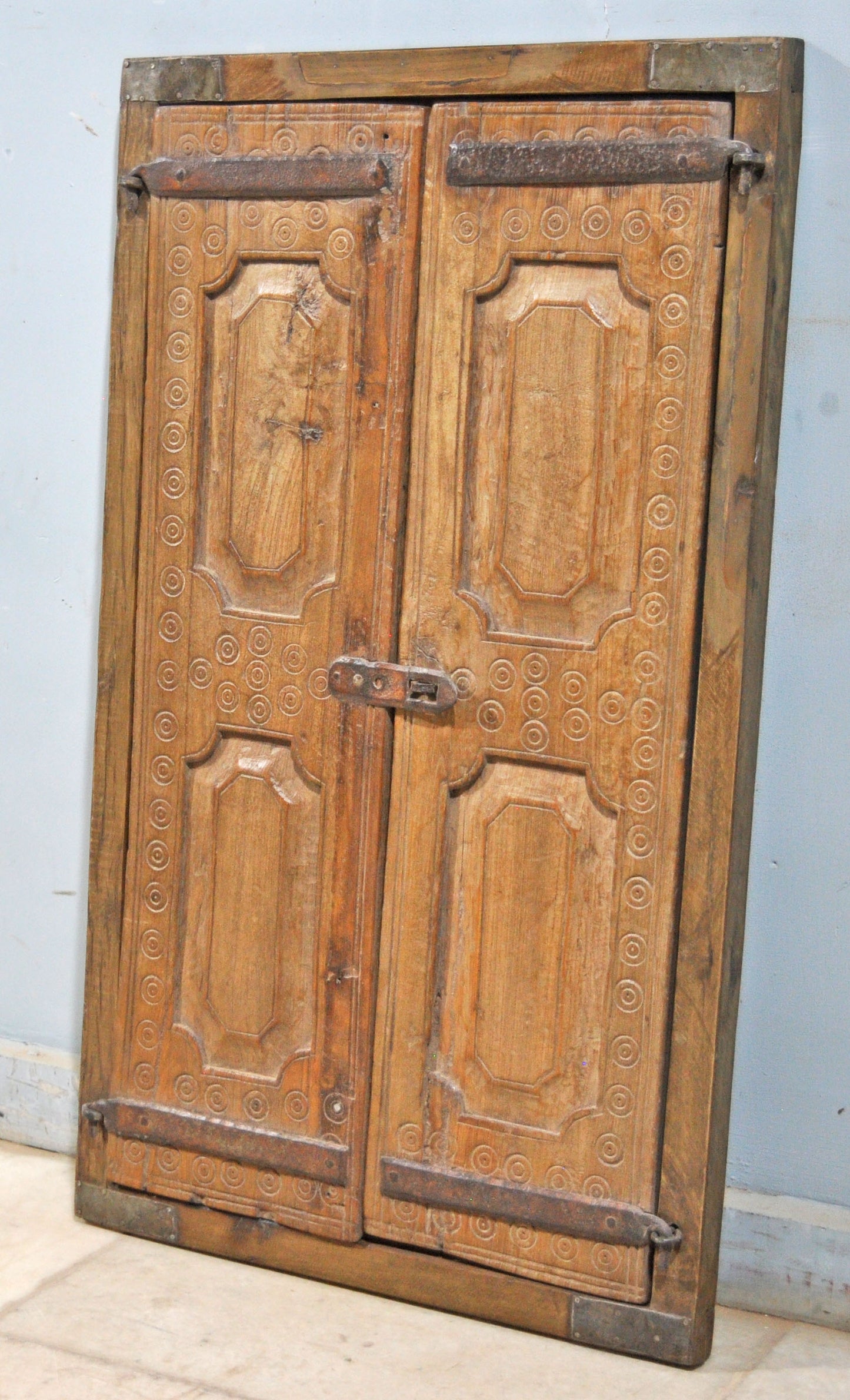 Antique Wooden Large Wall Décor Window Panel With Frame Original Old Fine Hand Carved
