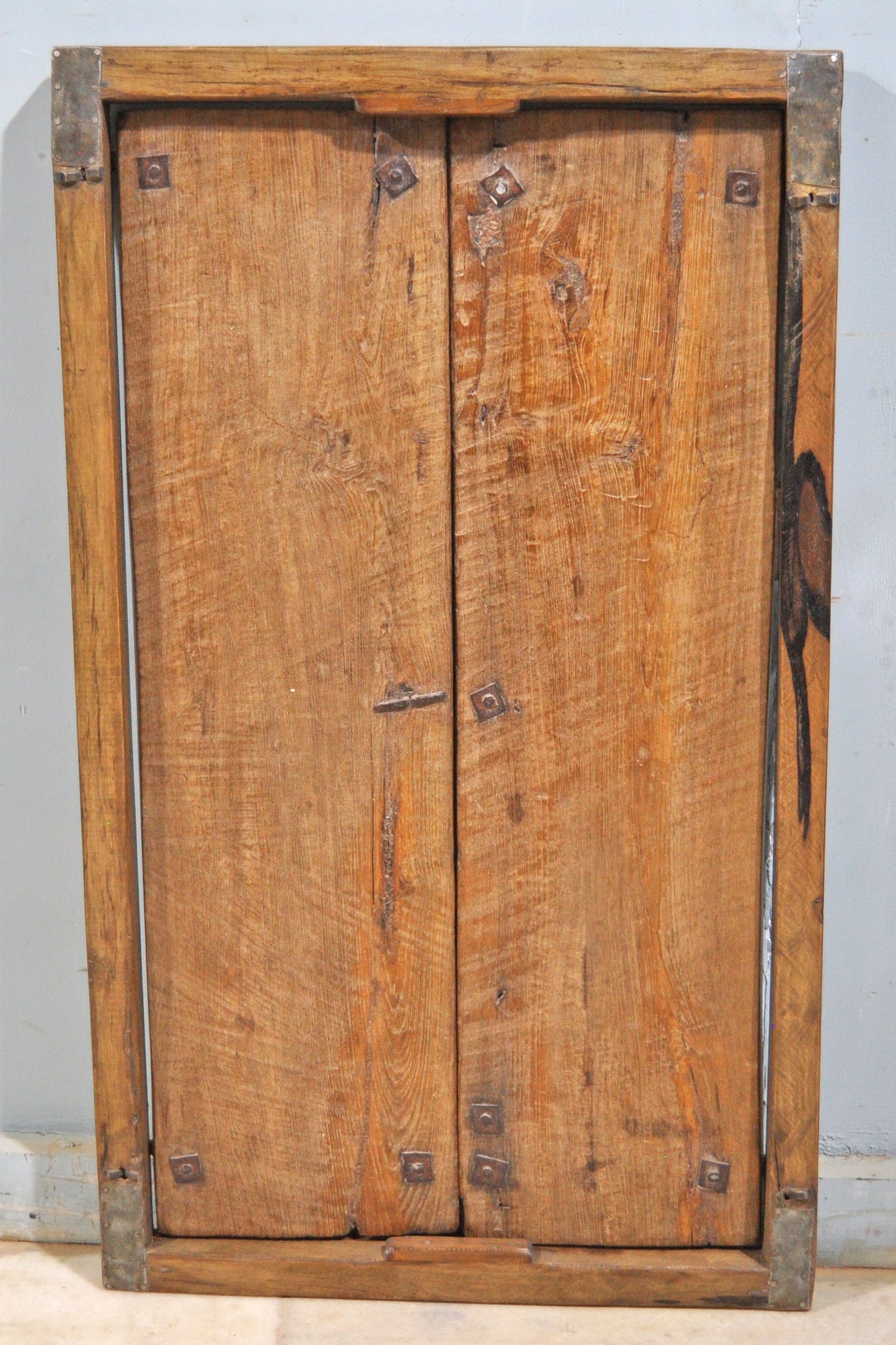 Antique Wooden Large Wall Décor Window Panel With Frame Original Old Fine Hand Carved