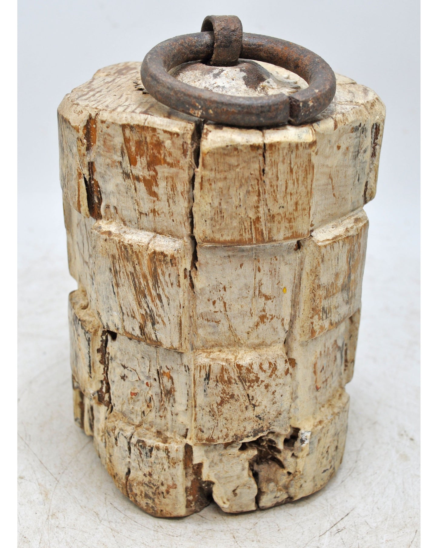 Antique Wooden Carpet Door Weight Original Old Hand Carved