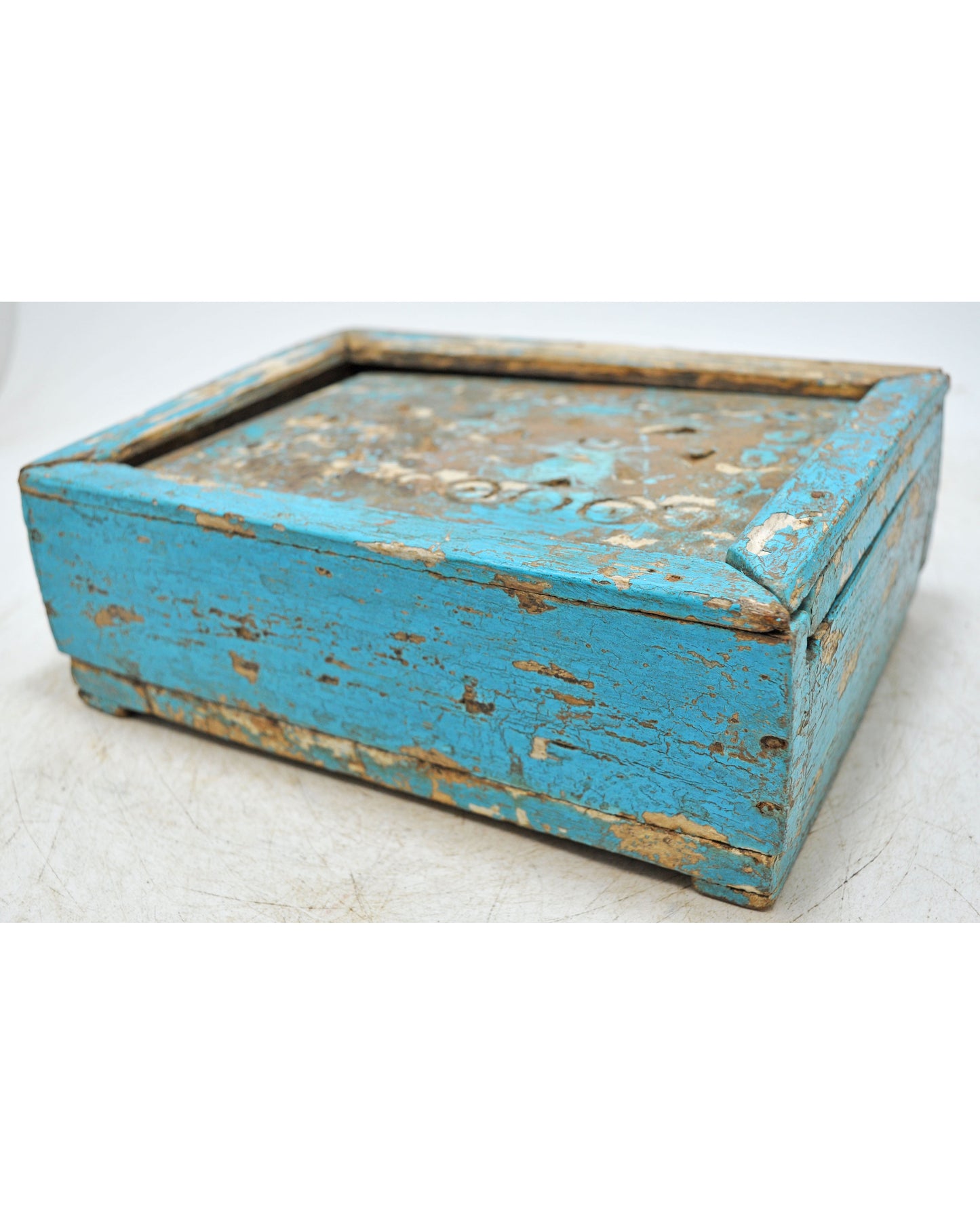 Antique Wooden Kitchenware Spice Box Original Old Hand Crafted Newly Painted