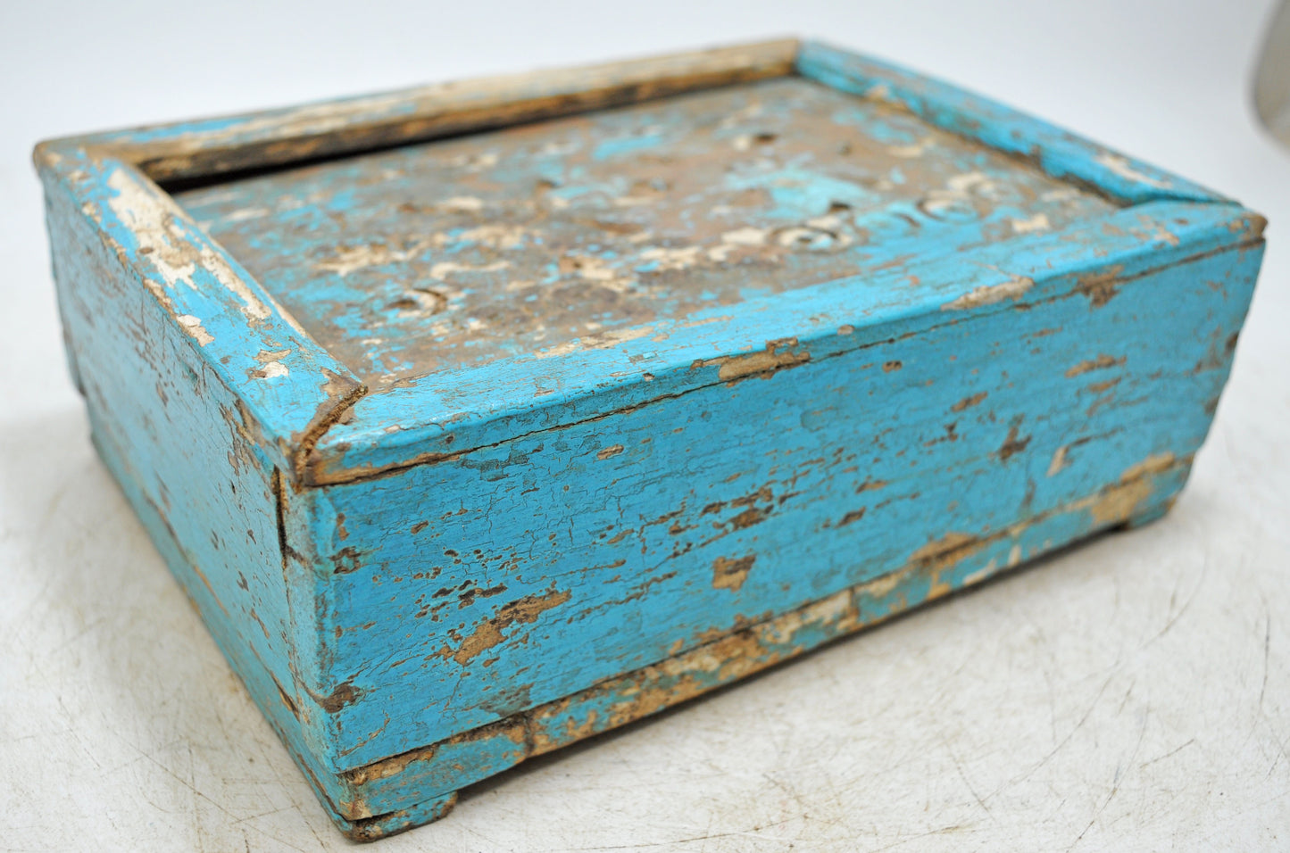 Antique Wooden Kitchenware Spice Box Original Old Hand Crafted Newly Painted