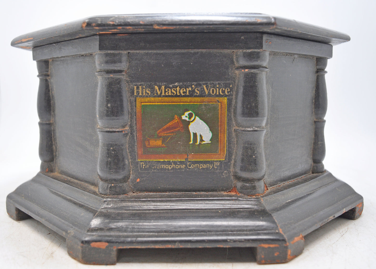 Antique Wooden His Masters Voice Gramophone Box Original Old Hand Crafted