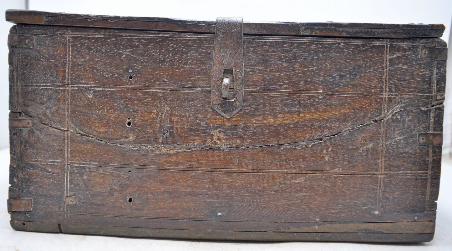 Antique Wooden Storage Chest Trunk Box Original Old Hand Crafted