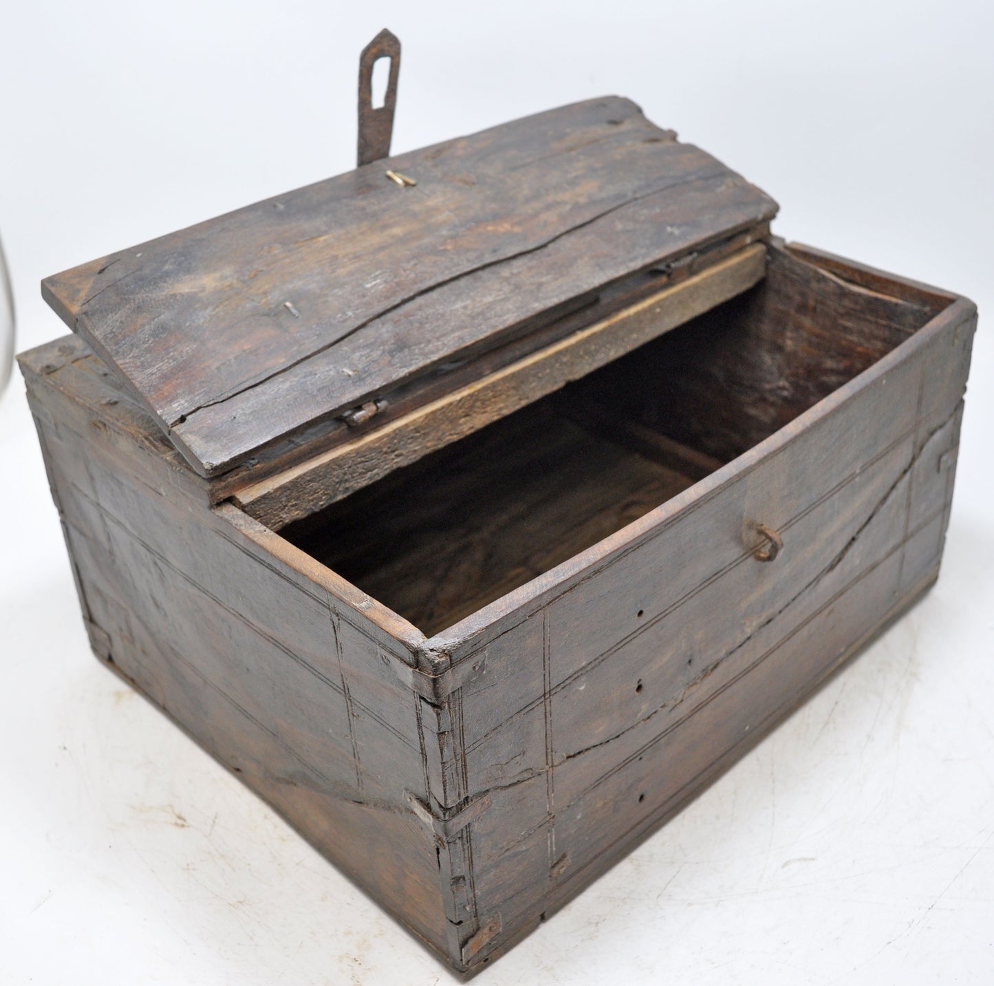 Antique Wooden Storage Chest Trunk Box Original Old Hand Crafted