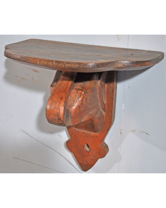 Vintage Wooden Wall Décor Elephant Design Wall Shelf Original Old Hand Carved