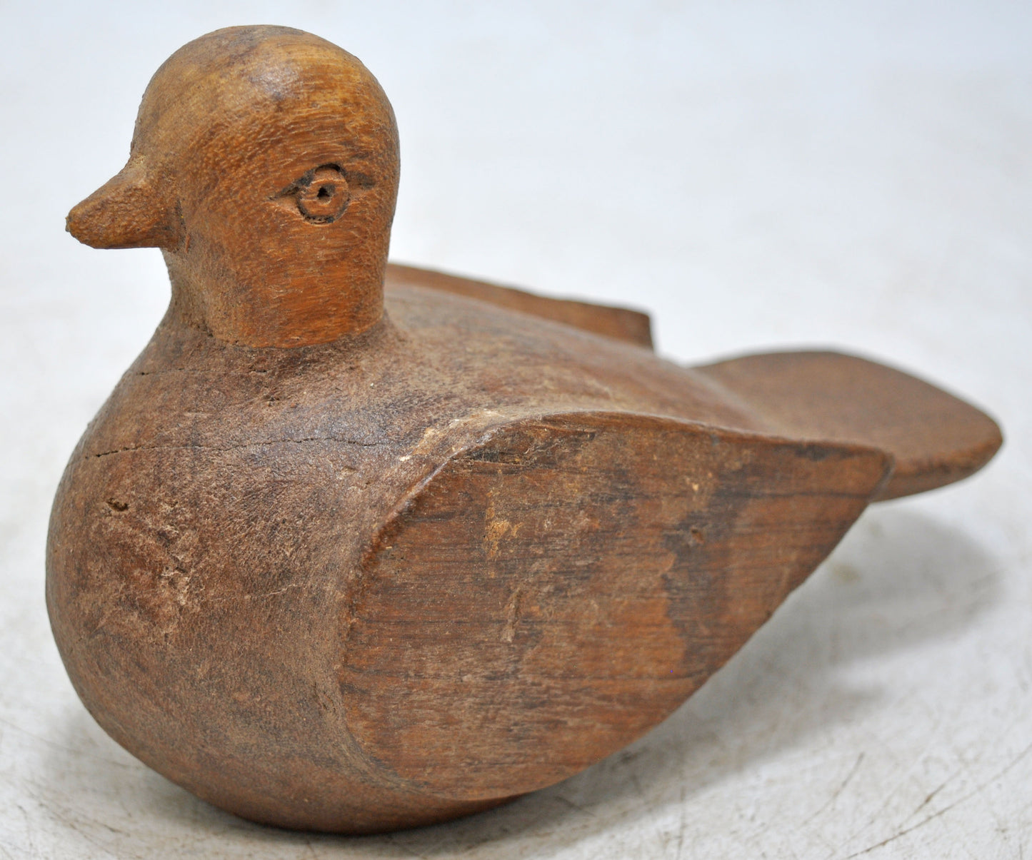 Vintage Wooden Bird Figurine Original Old Hand Carved