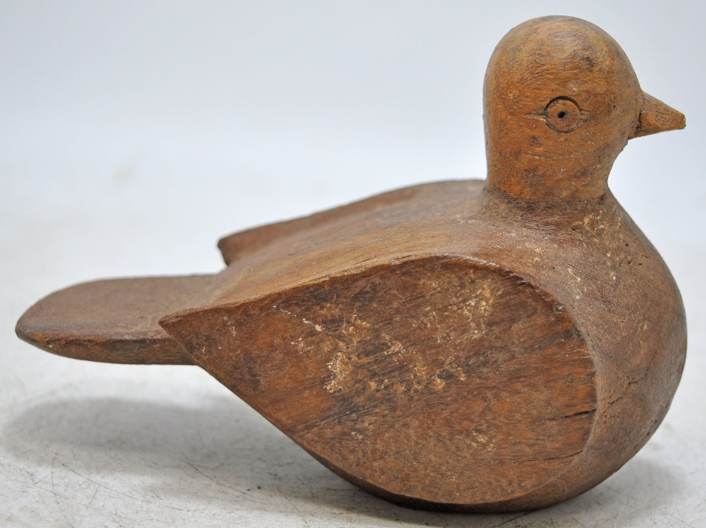 Vintage Wooden Bird Figurine Original Old Hand Carved