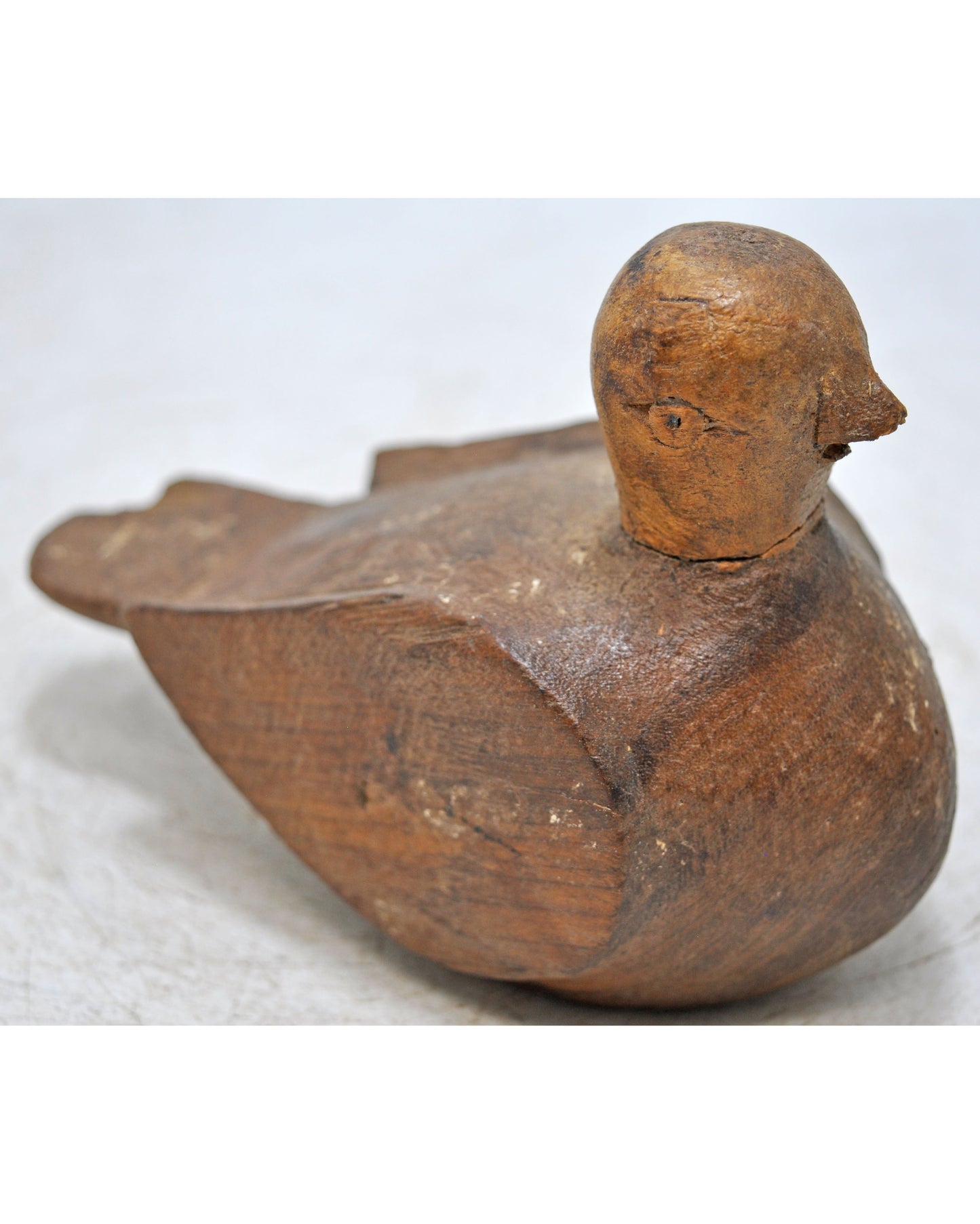 Vintage Wooden Bird Figurine Original Old Hand Carved