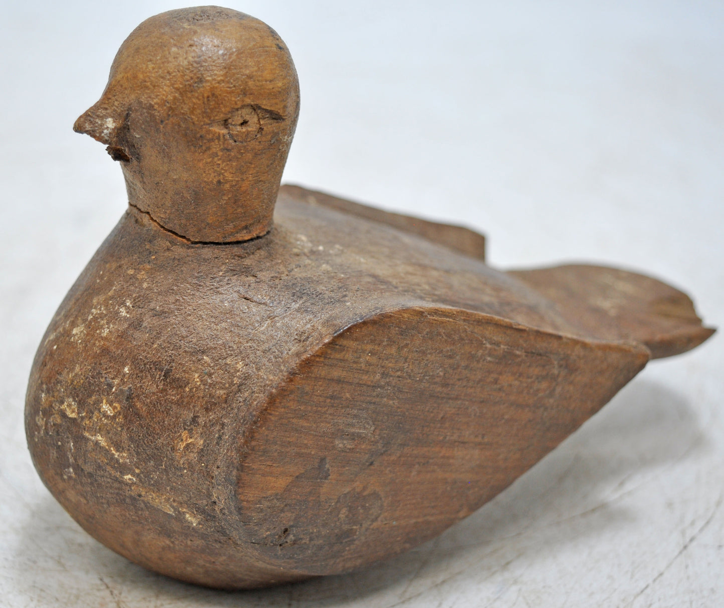 Vintage Wooden Bird Figurine Original Old Hand Carved