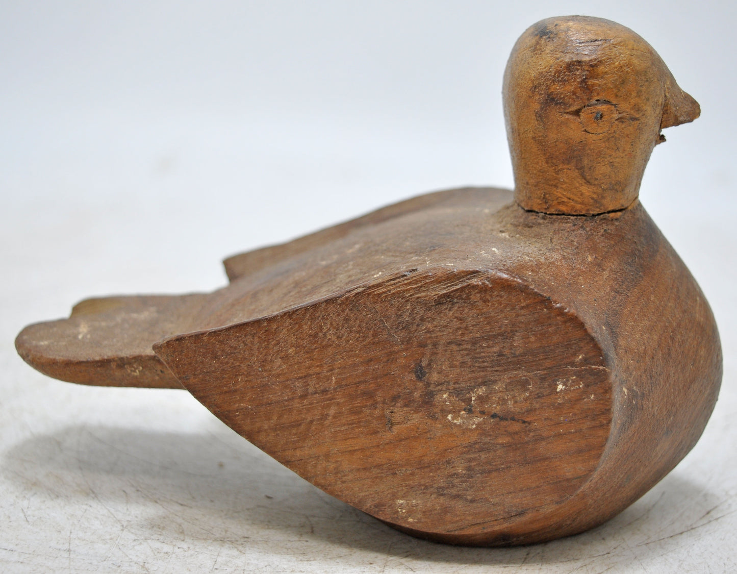 Vintage Wooden Bird Figurine Original Old Hand Carved