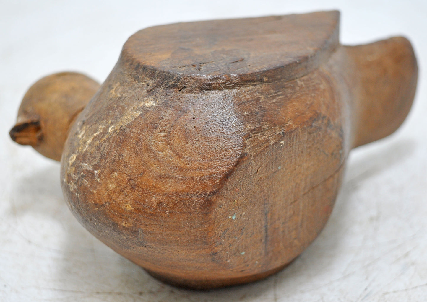 Vintage Wooden Bird Figurine Original Old Hand Carved