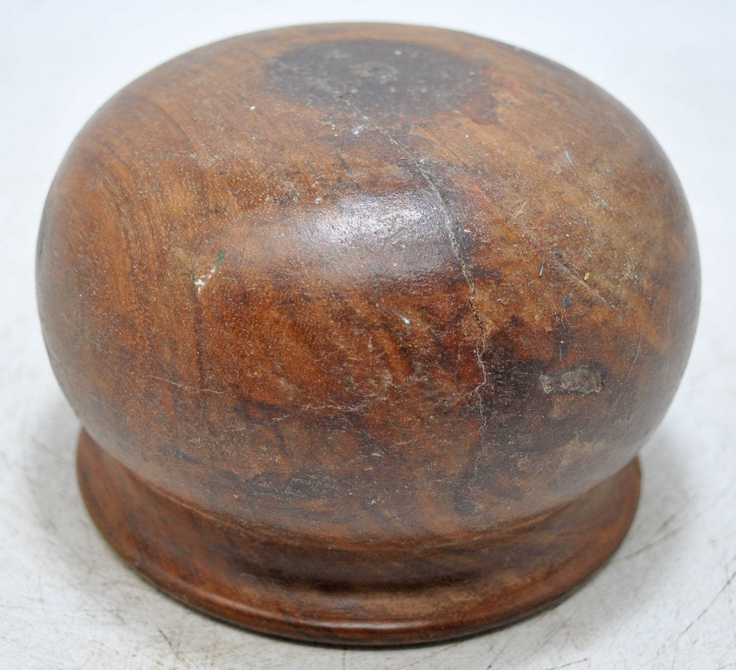 Vintage Wooden Round Water Drinking Pot Lota Original Old Hand Carved