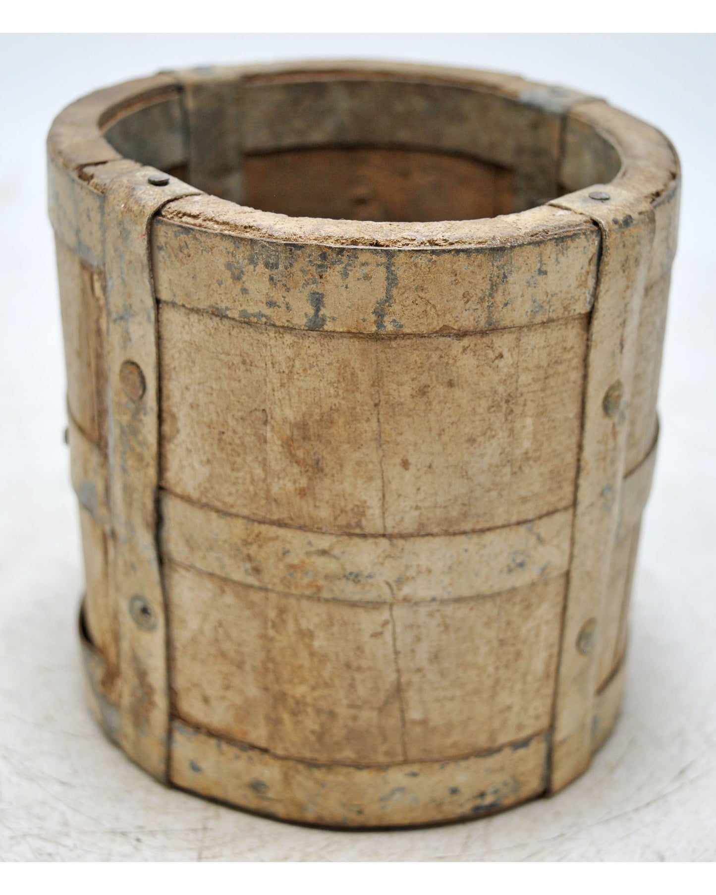 Vintage Wooden Small Grain Measurement Pot Original Old Hand Crafted