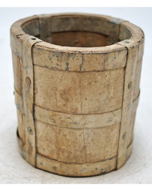 Vintage Wooden Small Grain Measurement Pot Original Old Hand Crafted