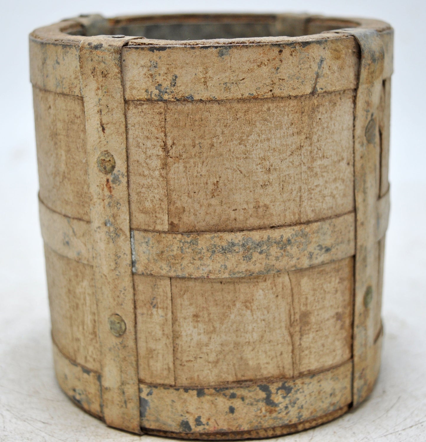 Vintage Wooden Small Grain Measurement Pot Original Old Hand Crafted