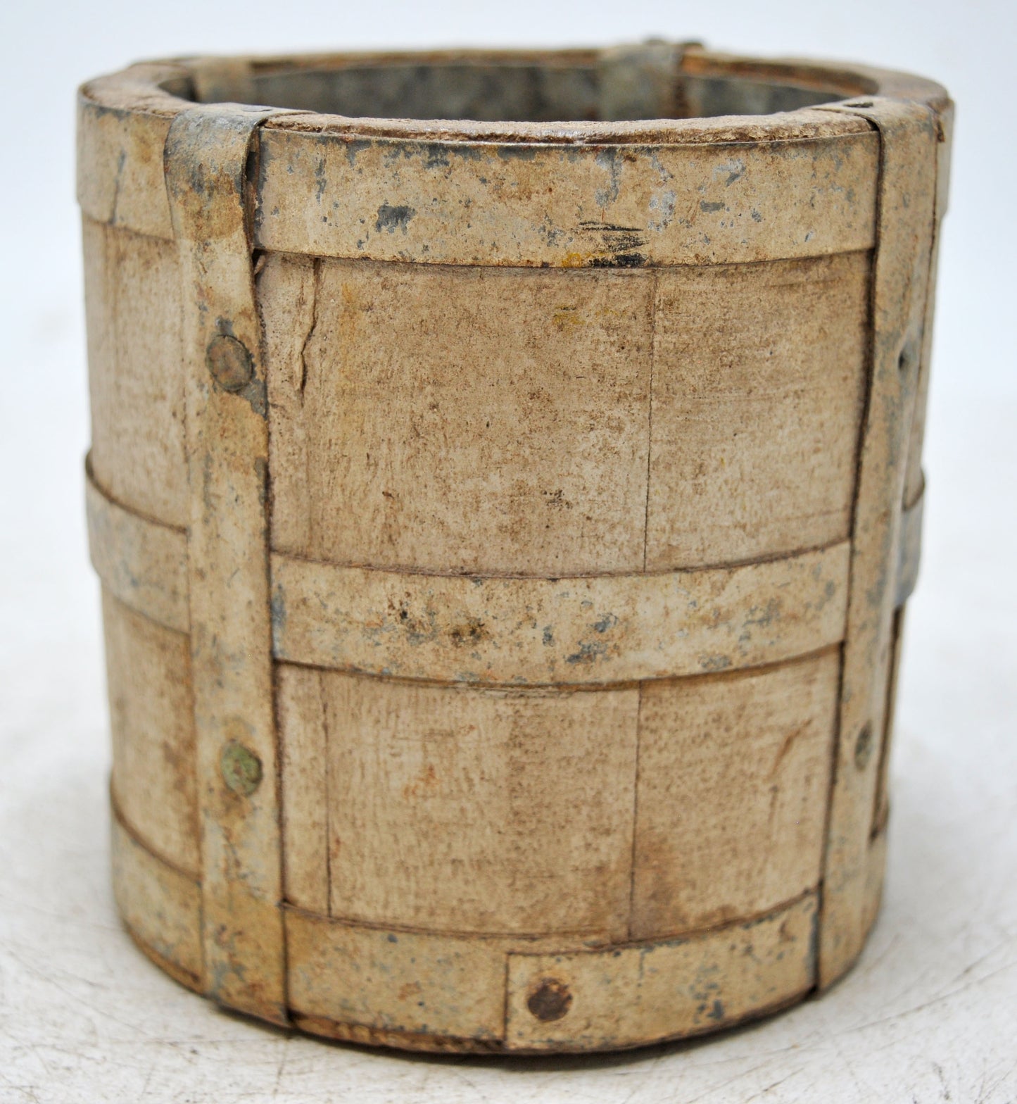 Vintage Wooden Small Grain Measurement Pot Original Old Hand Crafted