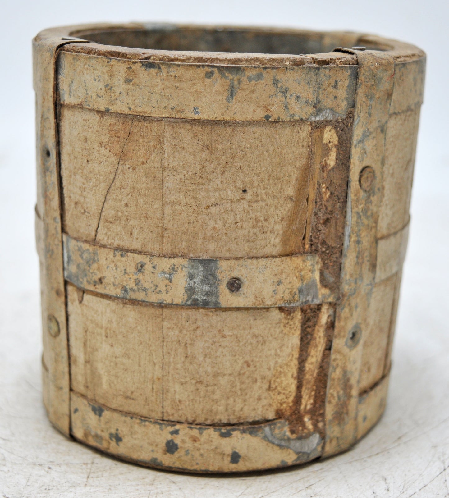 Vintage Wooden Small Grain Measurement Pot Original Old Hand Crafted