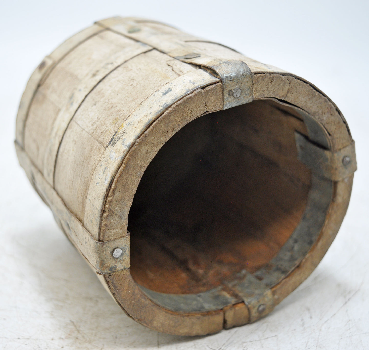 Vintage Wooden Small Grain Measurement Pot Original Old Hand Crafted