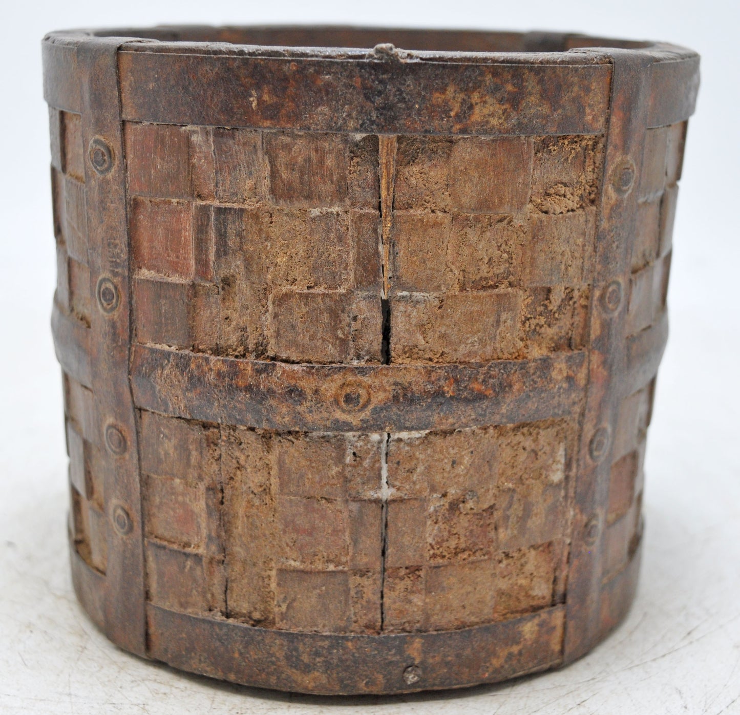 Vintage Wooden Small Grain Measurement Pot Original Old Hand Crafted