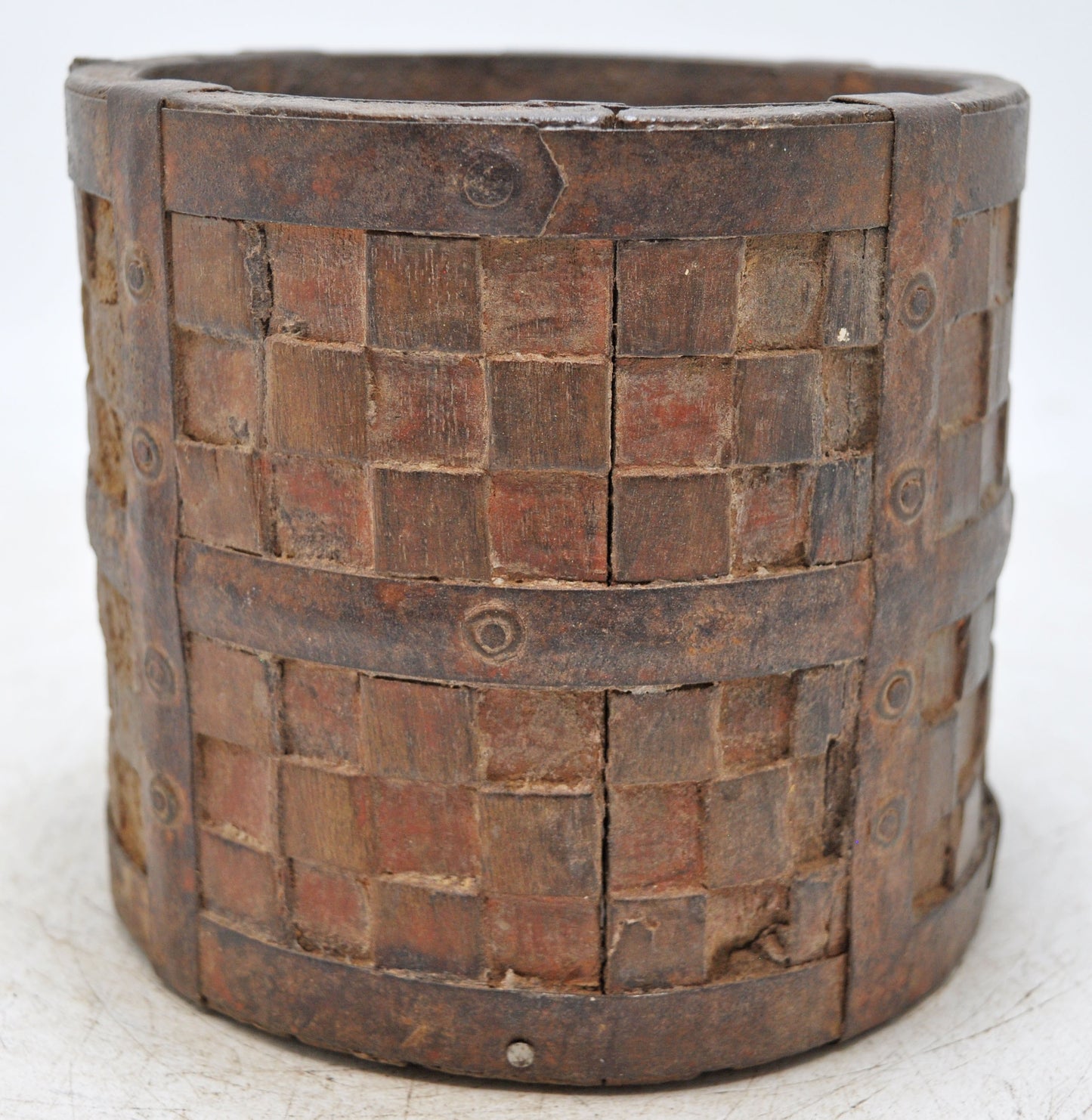 Vintage Wooden Small Grain Measurement Pot Original Old Hand Crafted