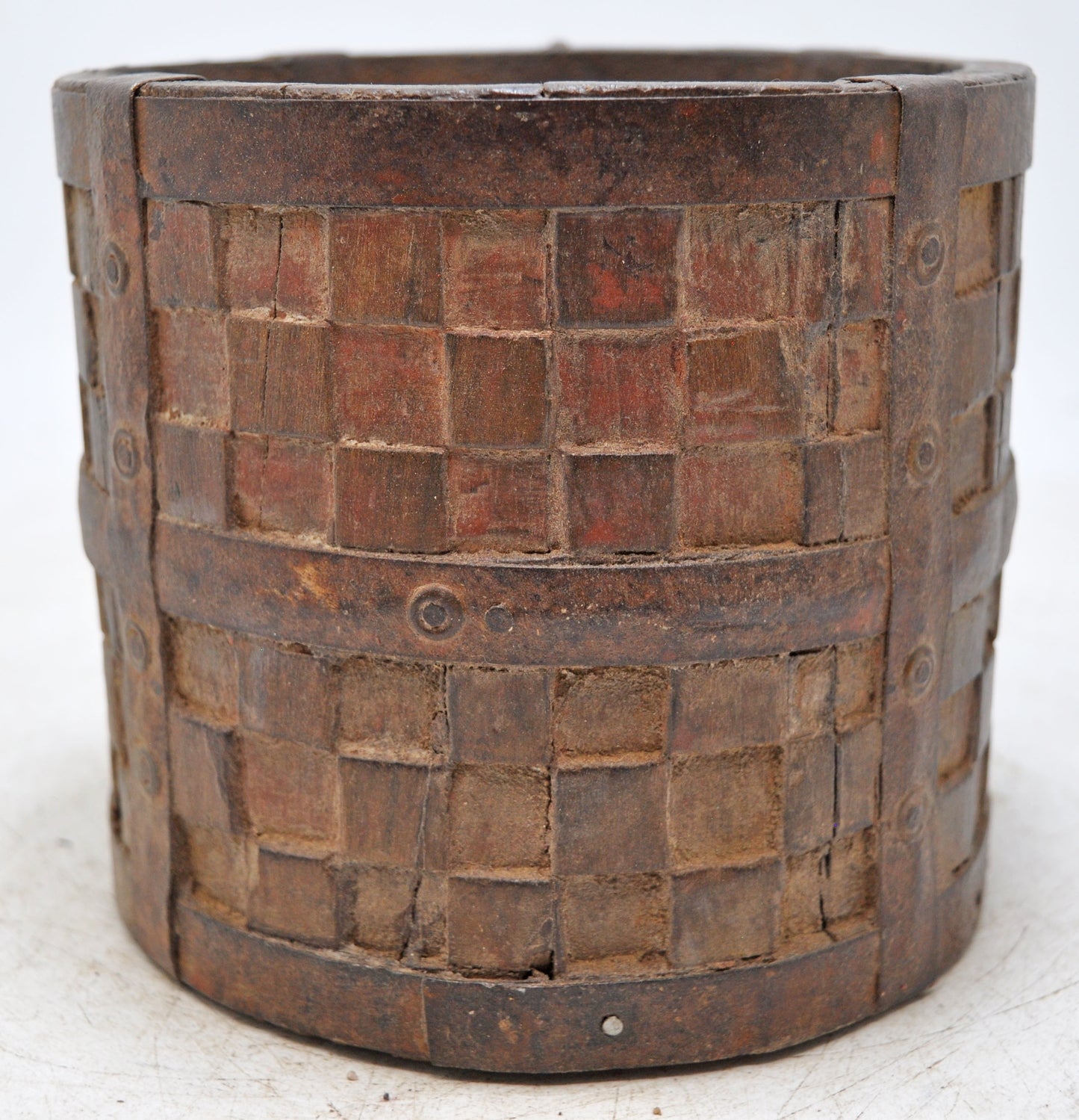 Vintage Wooden Small Grain Measurement Pot Original Old Hand Crafted