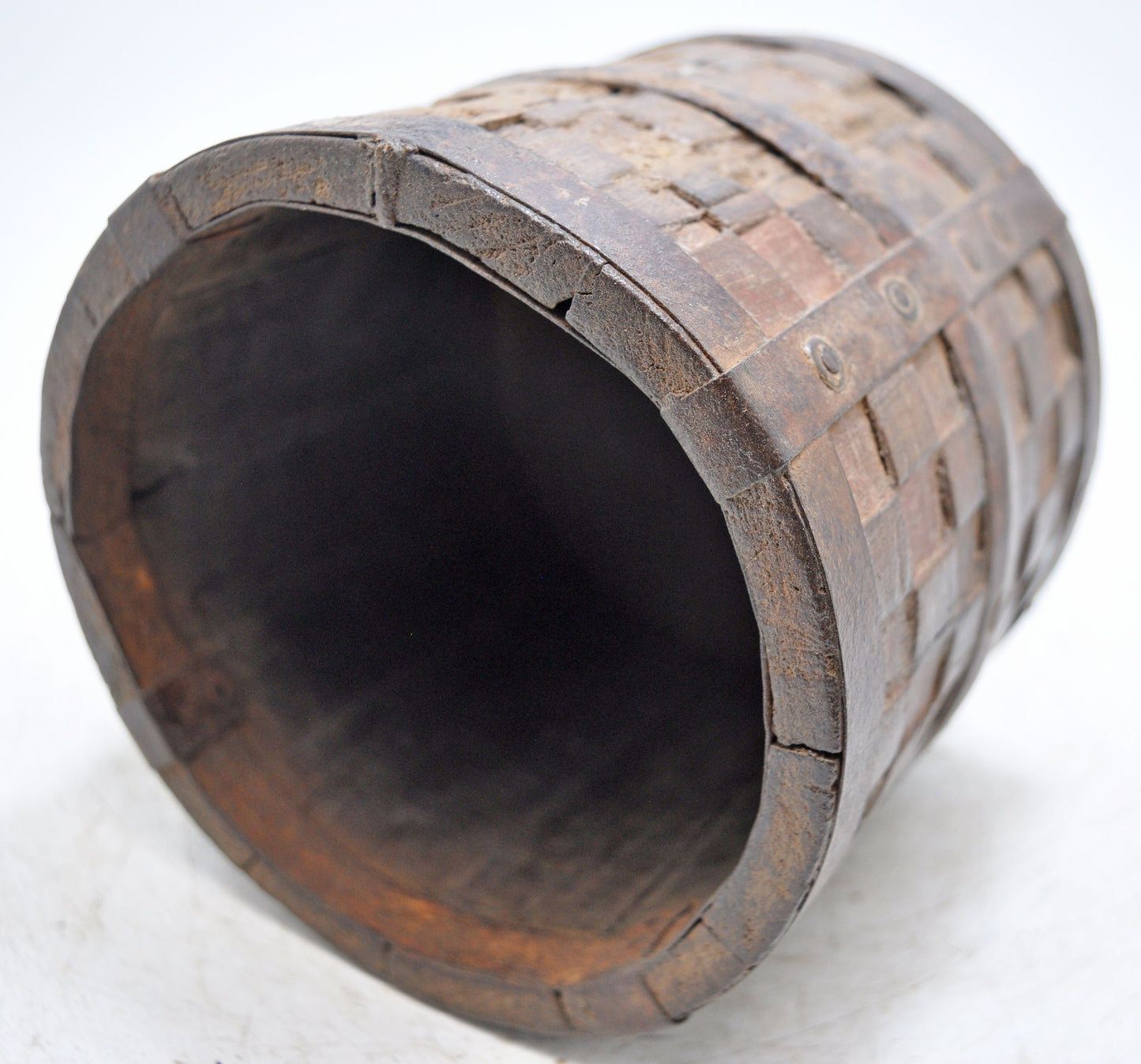 Vintage Wooden Small Grain Measurement Pot Original Old Hand Crafted