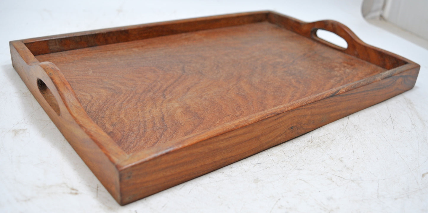 Vintage Wooden Large Serving Tray Original Old Hand Crafted