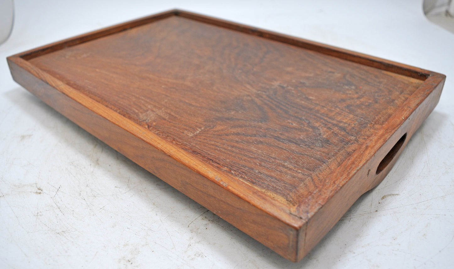 Vintage Wooden Large Serving Tray Original Old Hand Crafted
