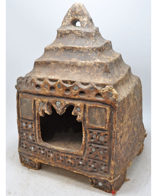 Antique Papiermache Tribal Temple God Worship Pedestal Original Old Hand Crafted