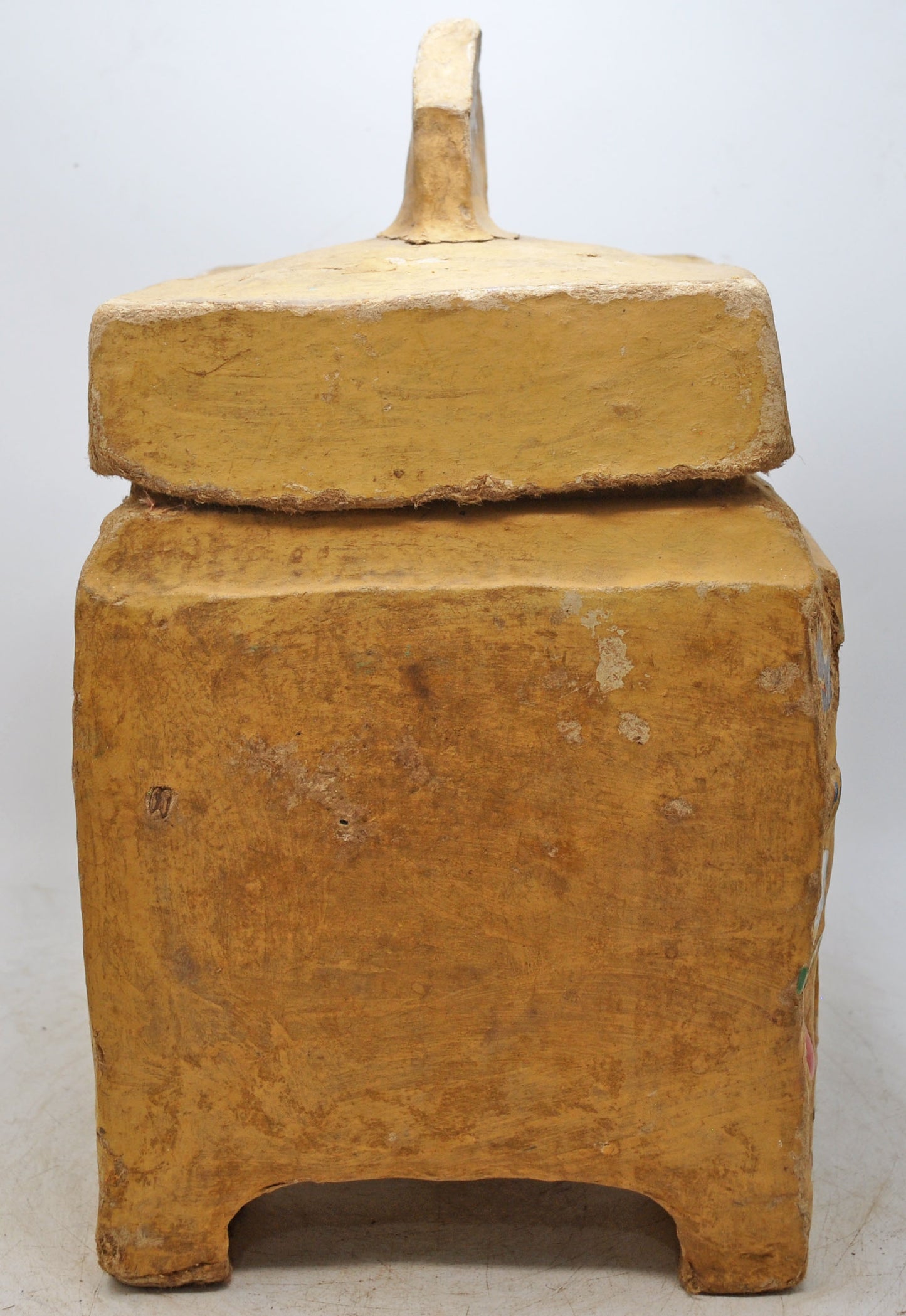 Antique Papiermache Tribal Storage Box Original Old Hand Crafted