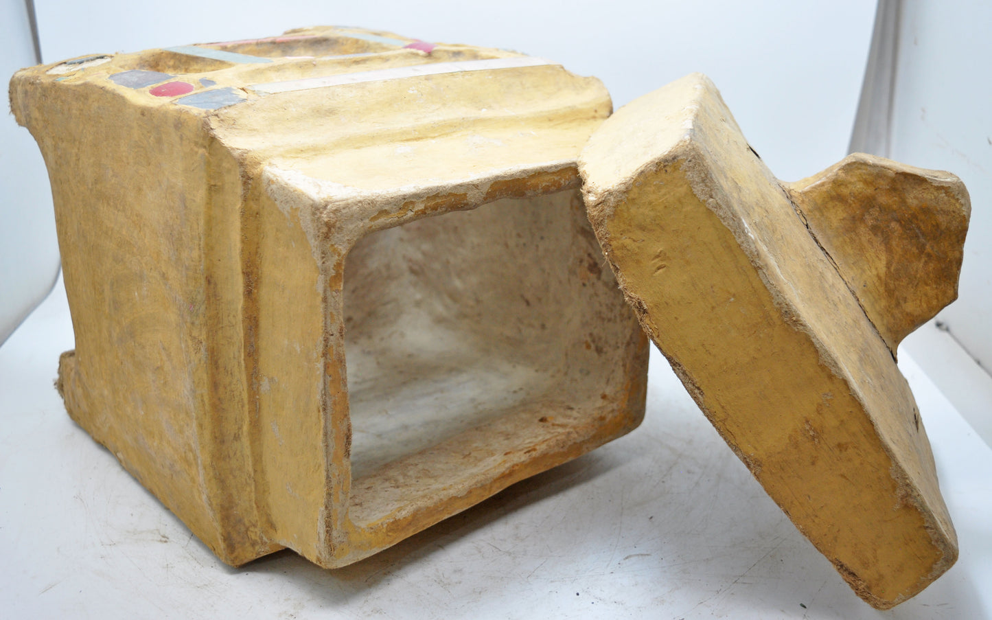 Antique Papiermache Tribal Storage Box Original Old Hand Crafted