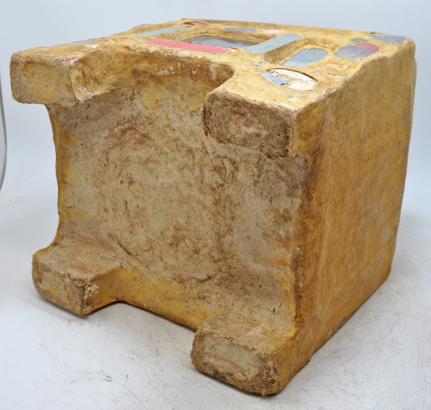 Antique Papiermache Tribal Storage Box Original Old Hand Crafted