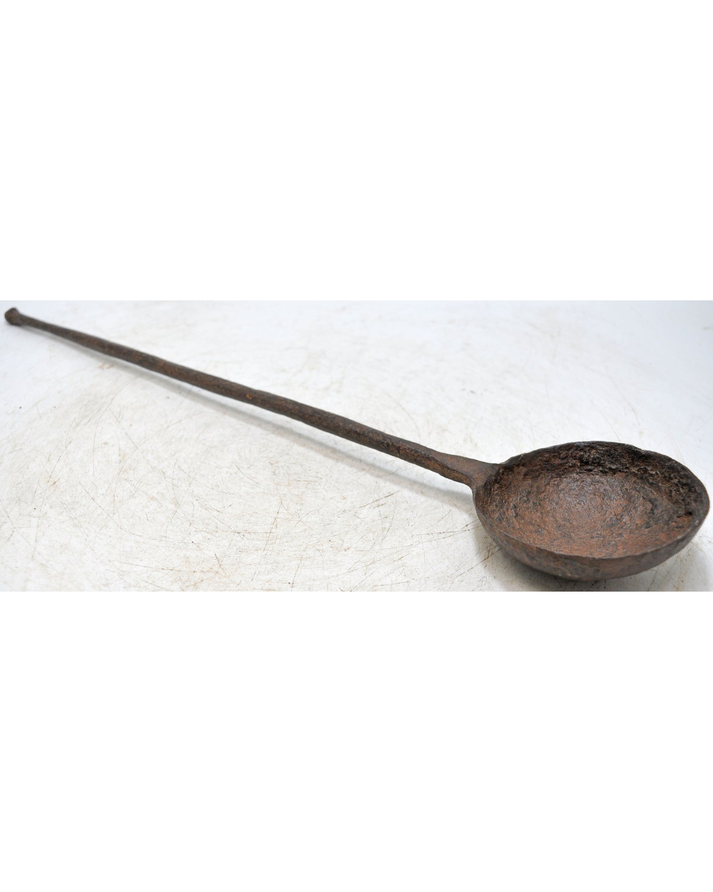 Antique Iron Kitchenware Long Serving Spoon Original Old Hand Crafted