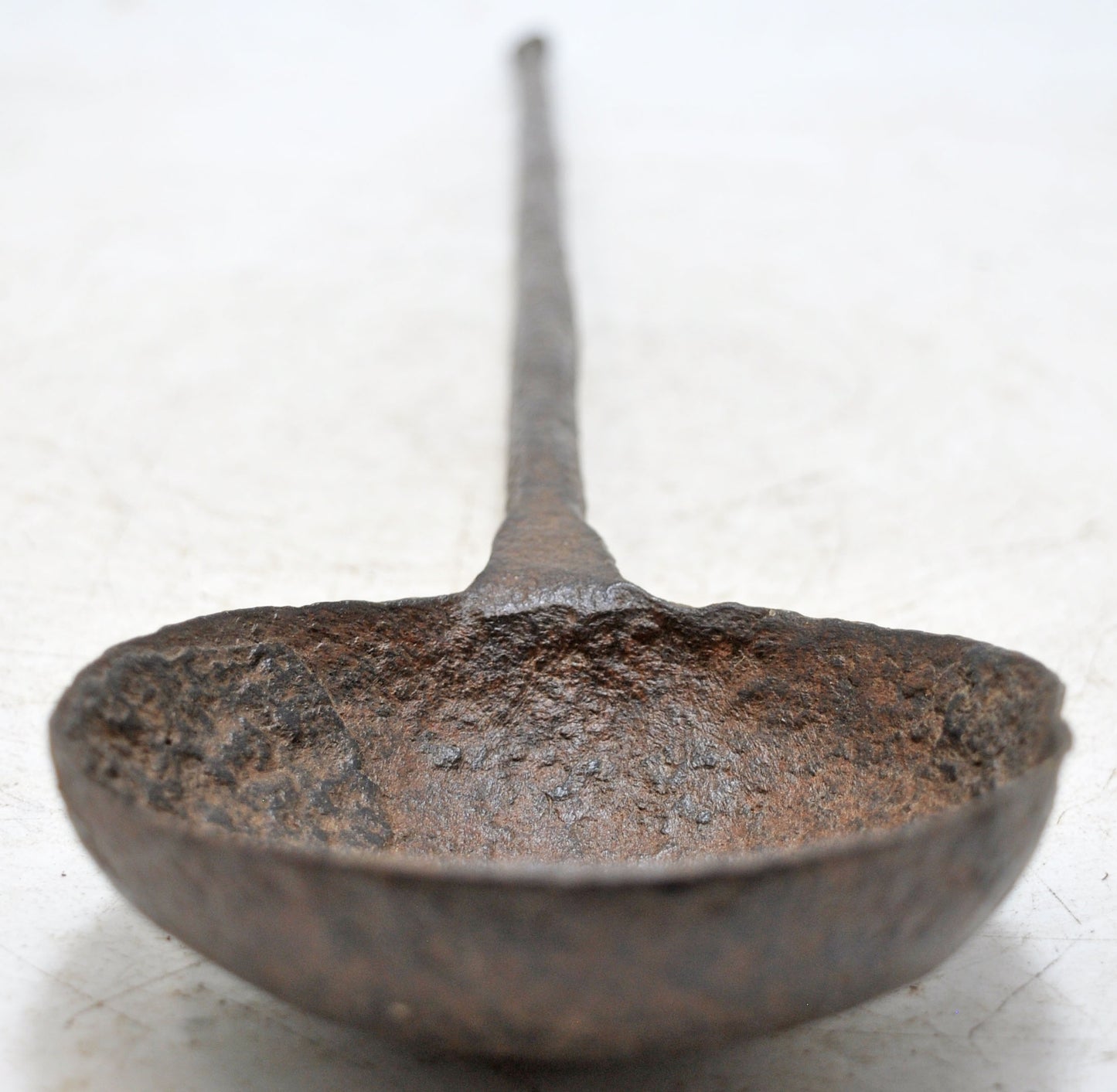 Antique Iron Kitchenware Long Serving Spoon Original Old Hand Crafted