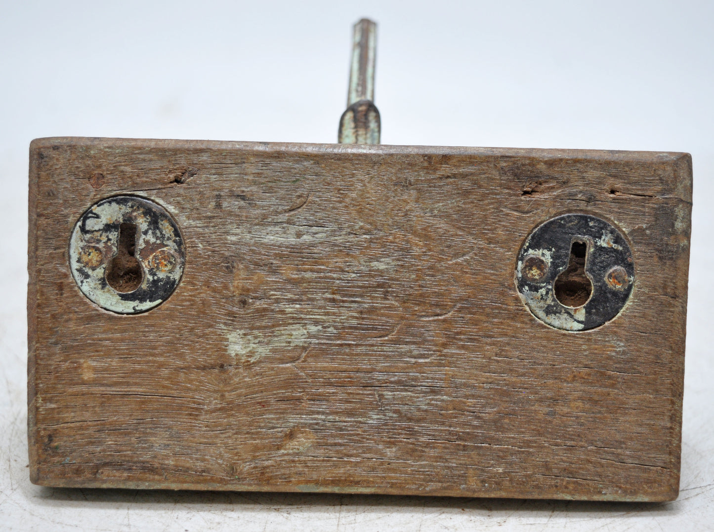 Antique Iron Wooden Wall Hanging 1 Hook Hanger Original Old Hand Crafted