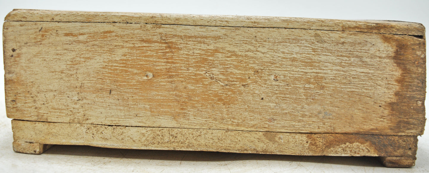 Vintage Wooden Kitchenware Spice Box Original Old Hand Crafted White Rustic