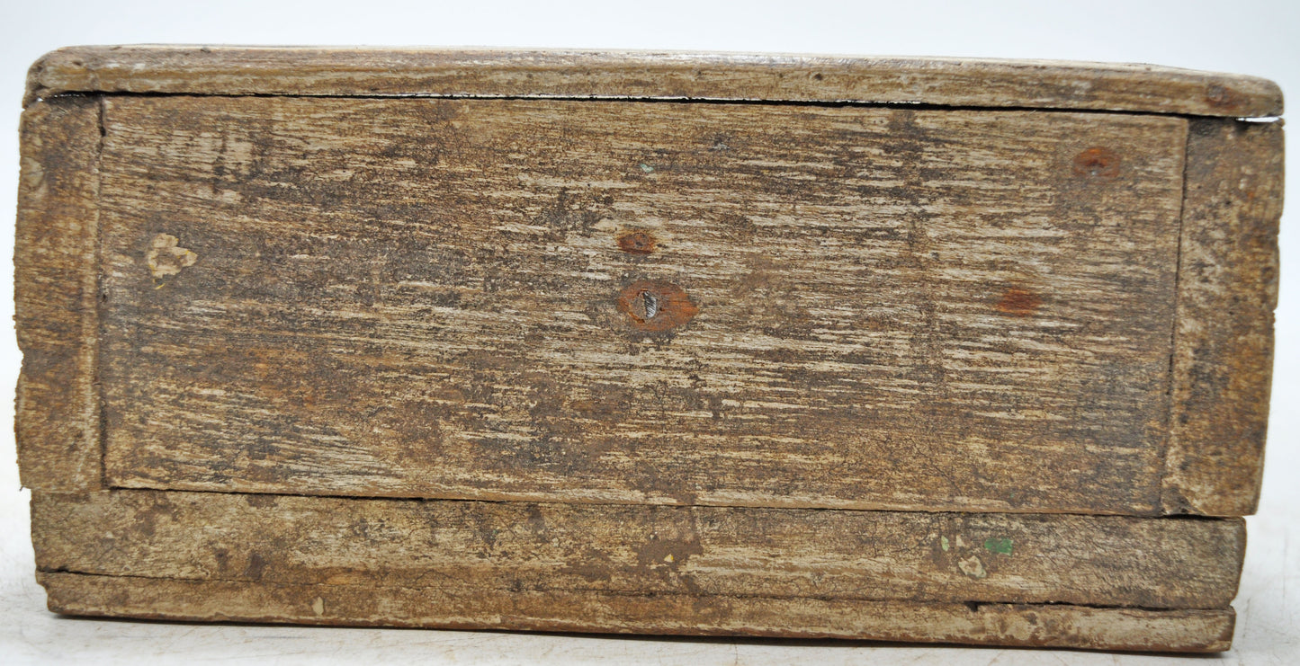 Vintage Wooden Kitchenware Spice Box Original Old Hand Crafted White Rustic